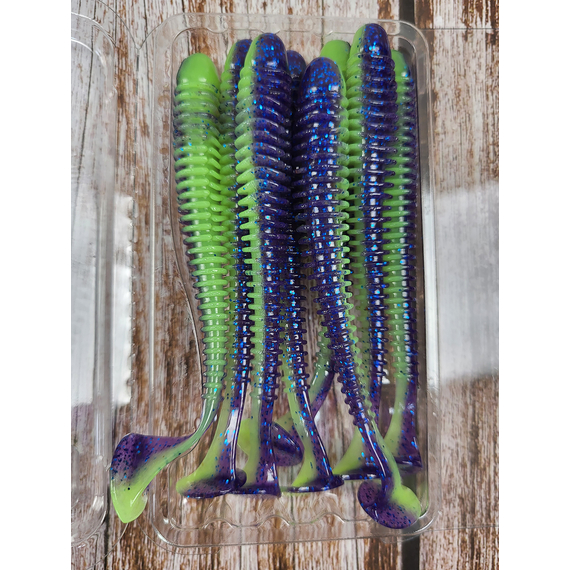 Силикон Keitech Swing Impact 4" (8 шт/упак) ц:pal#06 violet lime berry, Длина силикона: 4" (10.2 см), Расцветка силикона: PAL#06 Violet Lime Berry, фото , изображение 5