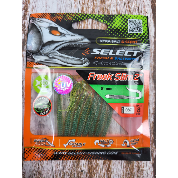 Силикон Select Freek Slim 2" col.087 (8 шт/пак), Длина силикона: 2" (5.08 см), Расцветка силикона: 087, фото , изображение 4