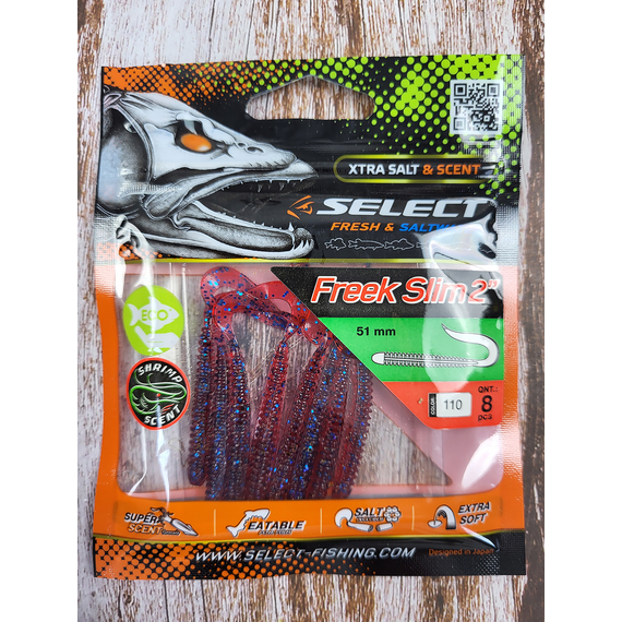 Силикон Select Freek Slim 2" col.110 (8 шт/пак), Длина силикона: 2" (5.08 см), Расцветка силикона: 110, фото , изображение 4