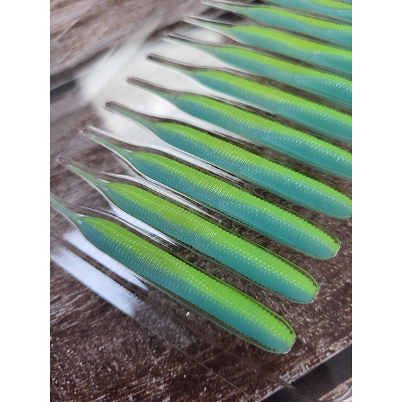 Силікон Keitech Sexy Impact 2.8" (12 шт/упак), колір:pal#03 ice chartreuse, Довжина силікону: 2.8" (7.1 см), Колір силікону: PAL#03 Ice Chartreuse, фото , изображение 6