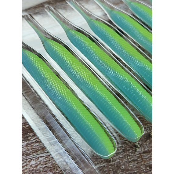 Силікон Keitech Sexy Impact 2.8" (12 шт/упак), колір:pal#03 ice chartreuse, Довжина силікону: 2.8" (7.1 см), Колір силікону: PAL#03 Ice Chartreuse, фото , изображение 10