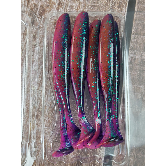 Силікон Keitech Easy Shiner 3.5" (7 шт/уп),, колір: ea#21 mystic june bug, Довжина силікону: 3.5" (8.9 см), Колір силікону: EA#21 Mystic June Bug, фото , изображение 9