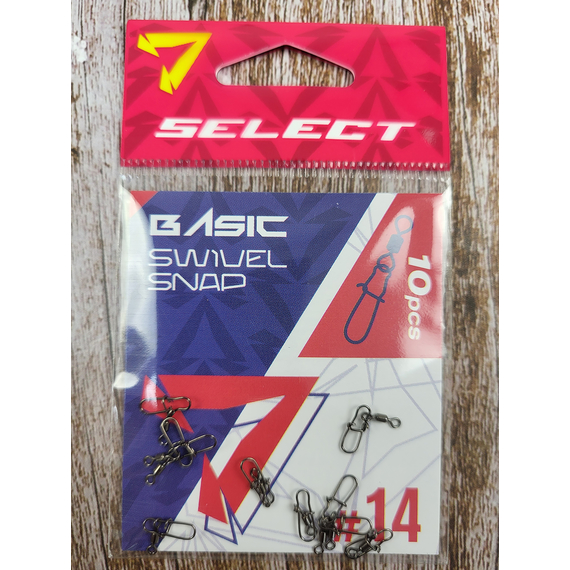Вертлюжок з застібкою Select Basic Swivel Snap #14 (10 шт / уп), Размер: 15мм, Цвет воблера: Black Nickel, фото , изображение 4