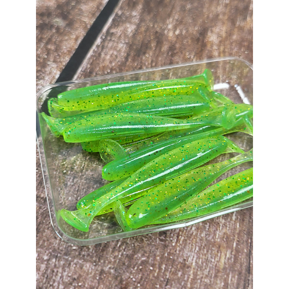 Силікон Keitech Easy Shiner 2" (12 шт/упак), колір:424 lime chartreuse, Довжина силікону: 2" (5.1 см), Колір силікону: 424 Lime Chartreuse, фото , изображение 10