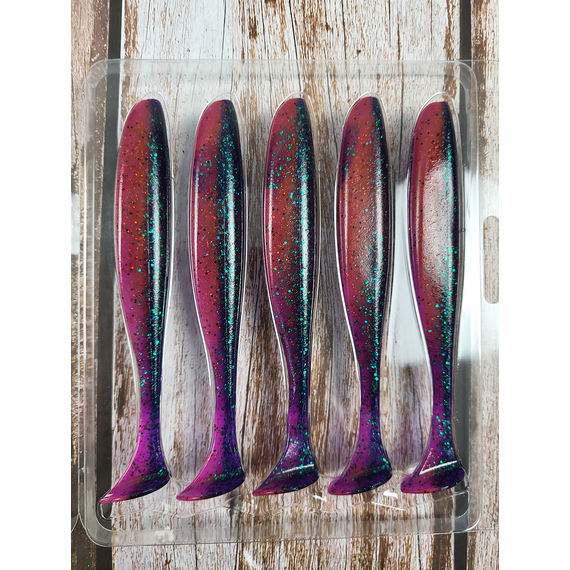 Силикон Keitech Easy Shiner 5" (5 шт/уп), цвет: ea#21 mystic june bug, Длина силикона: 5" (12.7 см), Расцветка силикона: EA#21 Mystic June Bug, фото , изображение 5