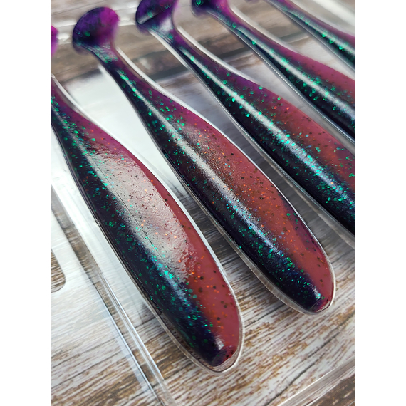 Силикон Keitech Easy Shiner 5" (5 шт/уп), цвет: ea#21 mystic june bug, Длина силикона: 5" (12.7 см), Расцветка силикона: EA#21 Mystic June Bug, фото , изображение 6