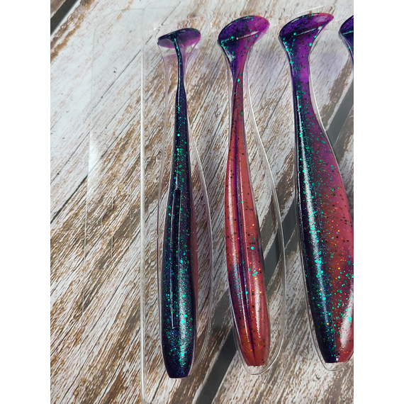 Силикон Keitech Easy Shiner 5" (5 шт/уп), цвет: ea#21 mystic june bug, Длина силикона: 5" (12.7 см), Расцветка силикона: EA#21 Mystic June Bug, фото , изображение 7