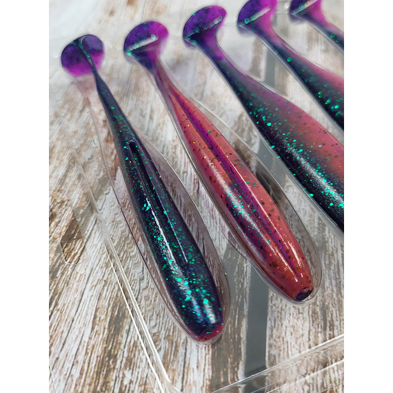 Силикон Keitech Easy Shiner 5" (5 шт/уп), цвет: ea#21 mystic june bug, Длина силикона: 5" (12.7 см), Расцветка силикона: EA#21 Mystic June Bug, фото , изображение 8