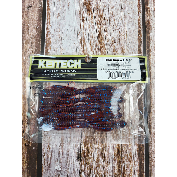 Силікон Keitech Hog Impact 3.5" (10 шт/упак), колір:ea#03 grape, Довжина силікону: 3.5" (8.9 см), Колір силікону: EA#03 Grape, фото , изображение 3