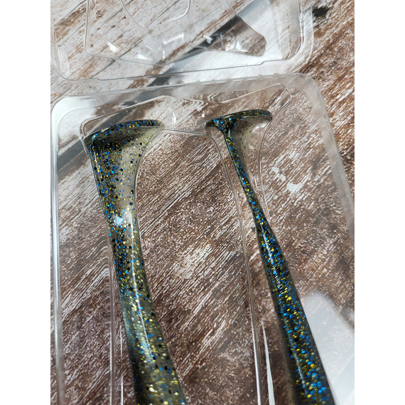 Силікон Keitech Easy Shiner 8" (2 шт/упак), колір:418 bluegill flash, Довжина силікону: 8" (20.3 см), Колір силікону: 418 Bluegill Flash, фото , изображение 8