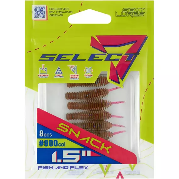 Силікон Select Snack 1.5" col.900 (8 шт/пак), Довжина силікону: 1.5" (4 см), Колір силікону: 900, фото , изображение 7