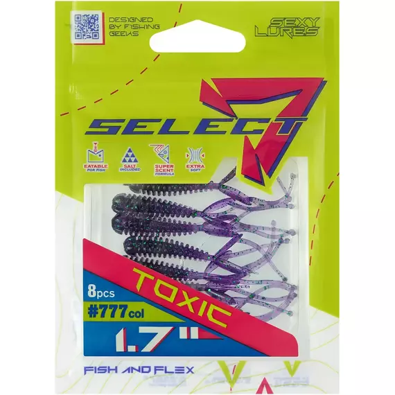 Силикон Select Toxic 1.7" col.777 (8 шт/упак), Длина силикона: 1.7" (4.2 см), Расцветка силикона: 777, фото , изображение 7