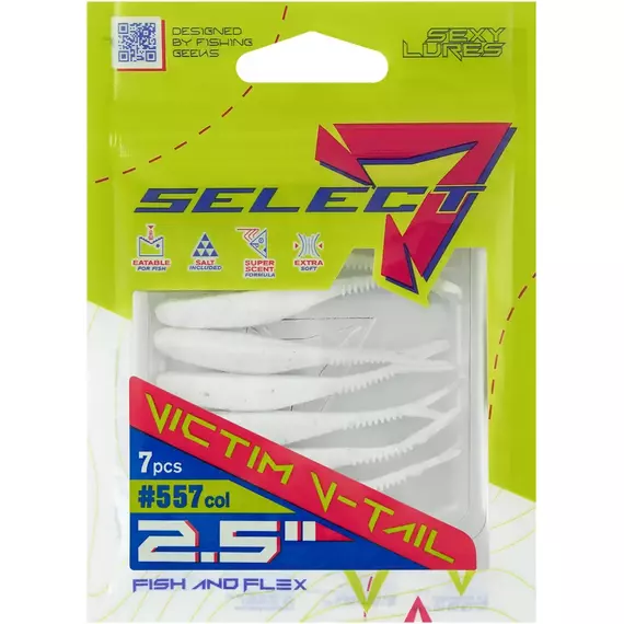 Силікон Select Victim V-Tail 2.5" #557 FE (7 шт / уп), Длина силикона: 2.5" (6.1 см), Расцветка силикона: 557, фото , изображение 2