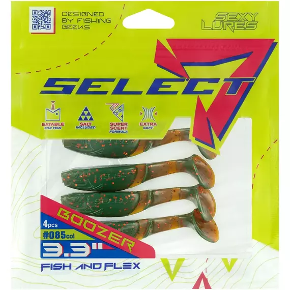 Силикон Select Boozer 3.3" col.085 (4 шт/упак), Длина силикона: 3.3" (8.38 см), Расцветка силикона: 085, фото , изображение 7