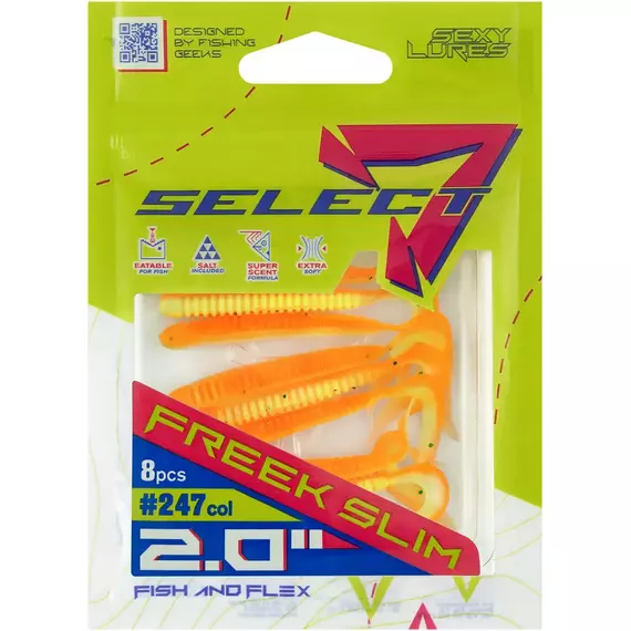 Силікон Select Freek Slim 2" #247 (8 шт / уп), Довжина силікону: 2" (5.08 см), Колір силікону: 247, фото , изображение 2