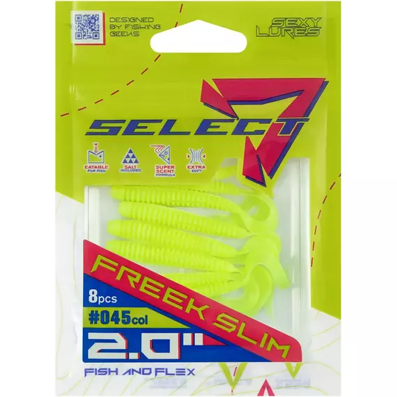 Силікон Select Freek Slim 2" col.045 (8 шт/пак), Довжина силікону: 2" (5.08 см), Колір силікону: 045, фото , изображение 9