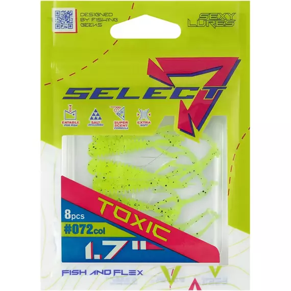 Силикон Select Toxic 1.7" #072 (8 шт/уп), Длина силикона: 1.7" (4.2 см), Расцветка силикона: 072, фото , изображение 2