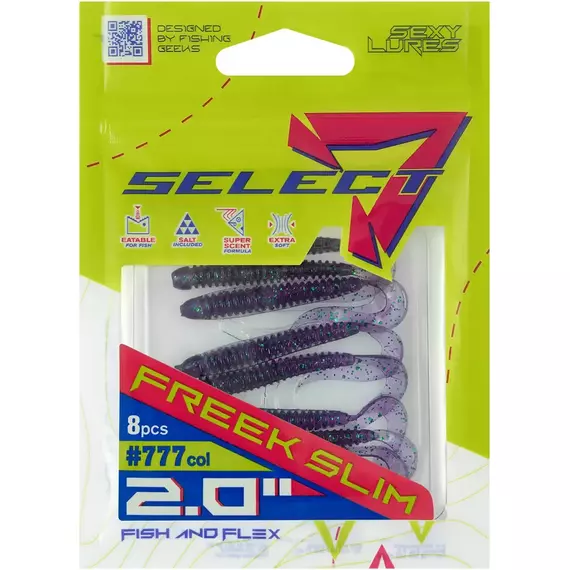 Силікон Select Freek Slim 2" col.777 (8 шт/пак), Довжина силікону: 2" (5.08 см), Колір силікону: 777, фото , изображение 7