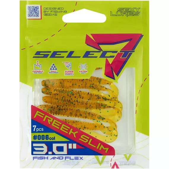 Силікон Select Freek Slim 3" col.006 (7 шт/пак), Довжина силікону: 3" (7.62 см), Колір силікону: 006, фото , изображение 7
