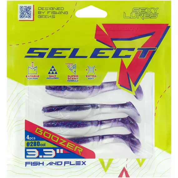 Силикон Select Boozer 3.3" #280 (4 шт/уп), Длина силикона: 3.3" (8.38 см), Расцветка силикона: 280, фото , изображение 6