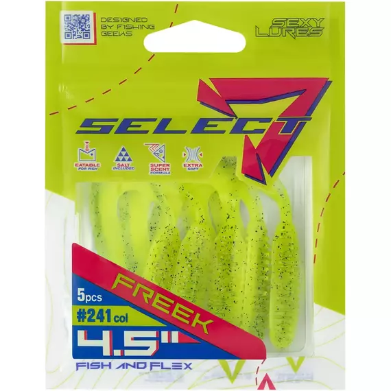 Силикон Select Freek 4.5" #241 (5 шт/уп), Длина силикона: 4.5" (11.43 см), Расцветка силикона: 241, фото , изображение 3