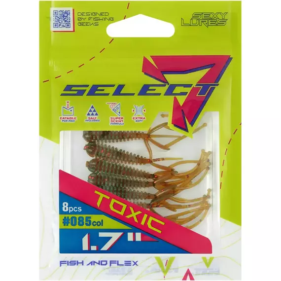 Силікон Select Toxic 1.7" col.085 (8 шт/упак), Довжина силікону: 1.7" (4.2 см), Колір силікону: 085, фото , изображение 4