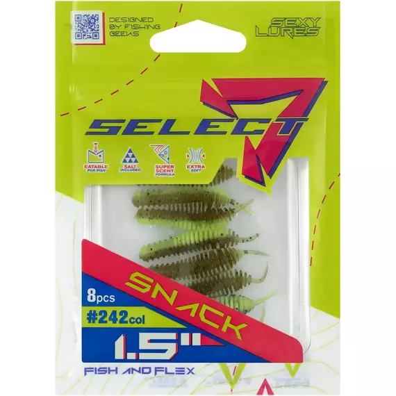 Силікон Select Snack 1.5" #242 (8 шт / уп), Довжина силікону: 1.5" (4 см), Колір силікону: 242, фото , изображение 2