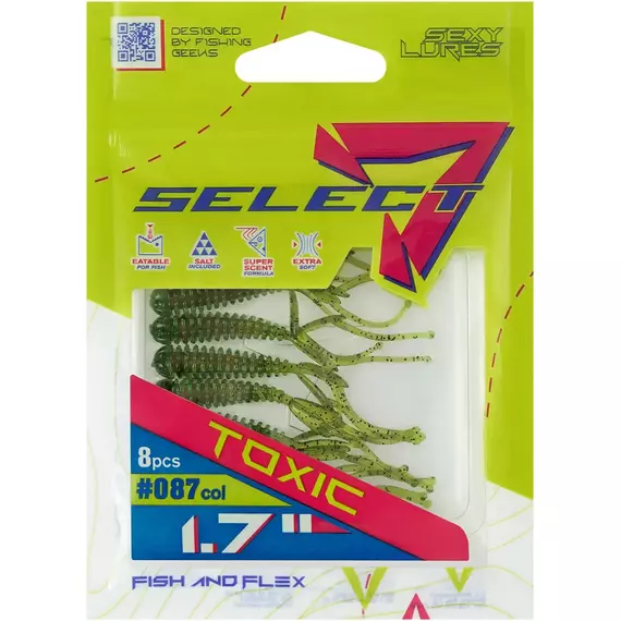 Силікон Select Toxic 1.7" col.087 (8 шт/упак), Довжина силікону: 1.7" (4.2 см), Колір силікону: 087, фото , изображение 4