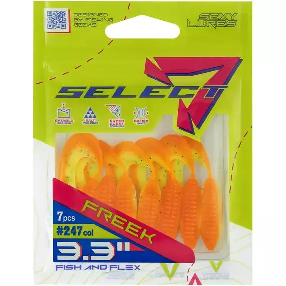 Силикон Select Freek 3.3" #247 (7 шт/уп), Длина силикона: 3.3" (8.38 см), Расцветка силикона: 247, фото , изображение 8