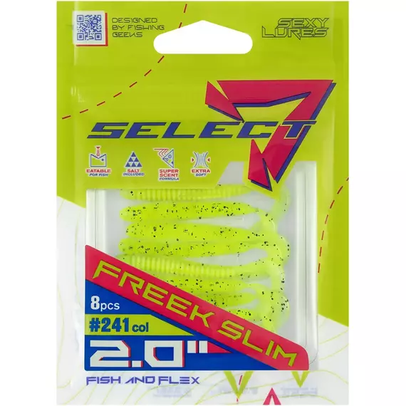 Силікон Select Freek Slim 2" #241 (8 шт / уп), Довжина силікону: 2" (5.08 см), Колір силікону: 241, фото , изображение 2