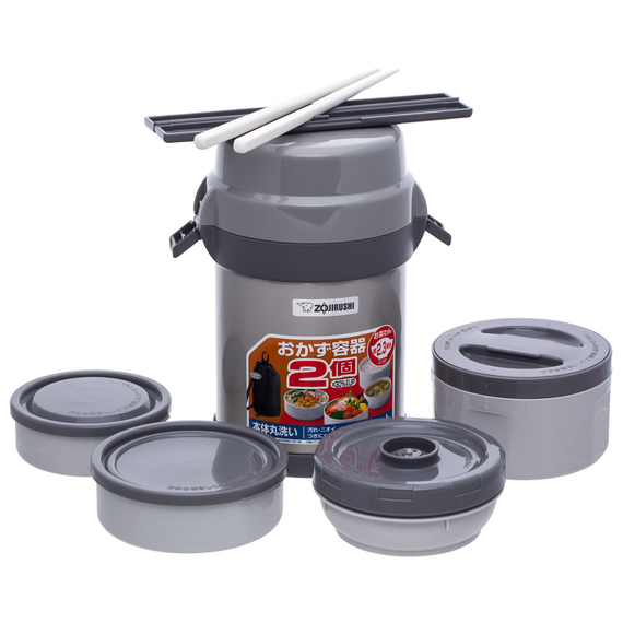Набір для ланча ZOJIRUSHI (Японія) SL-JAF14SA 1.23л к:срібло, Колір: серебро, Об'єм (л): 1.23, фото 