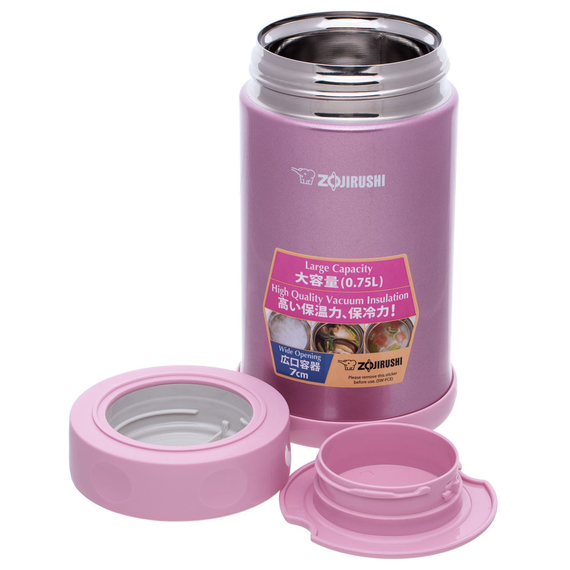 Харчовий термоконтейнер ZOJIRUSHI (Японія) SW-FCE75PS 0.75л розовый, Колір: розовый, Об'єм (л): 0.75, фото , изображение 2