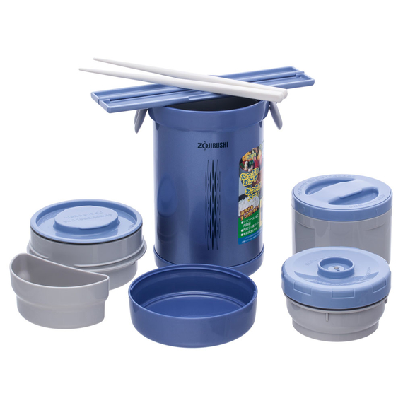 Набор для ланча ZOJIRUSHI (Япония) SL-NC09AA синий, Выберите цвет: синий, Объем (л.): 0.9, фото 