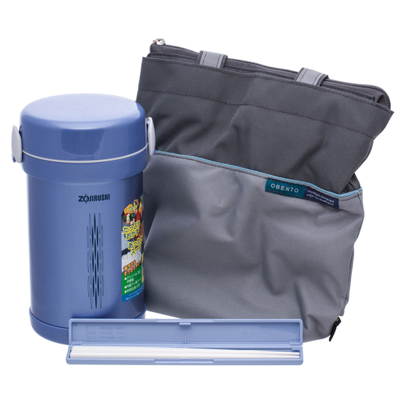 Набор для ланча ZOJIRUSHI (Япония) SL-NC09AA синий, Выберите цвет: синий, Объем (л.): 0.9, фото , изображение 3