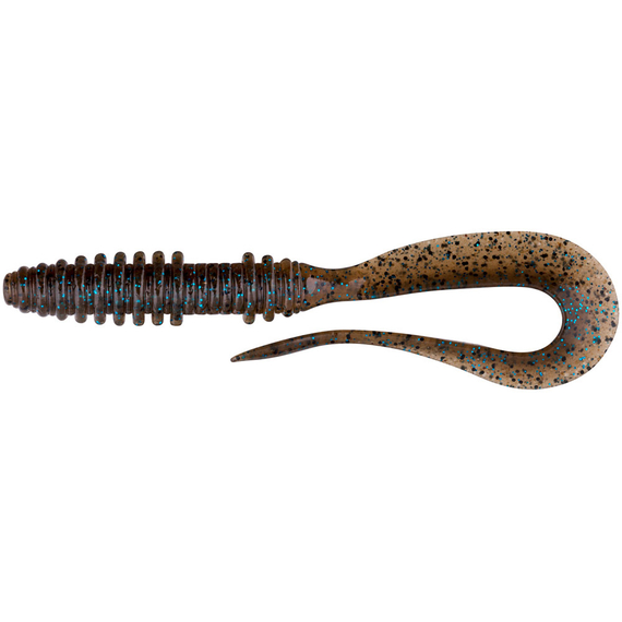 Силикон Keitech Mad Wag Slim 4.5" (9 шт/упак) ц:207 green pumpkin pp., Длина силикона: 4.5" (11.4 см), Расцветка силикона: 207 Green Pumpkin PP. Blue FLK, фото 