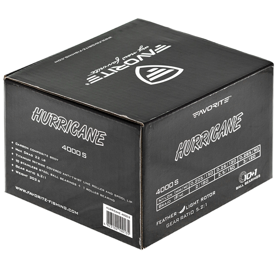 Котушка Favorite Hurricane 4000S 5,2:1 10+1, Розмір шпулі: 4000S, фото , изображение 8