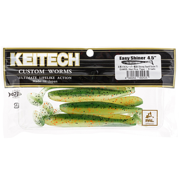 Силікон Keitech Easy Shiner 2" (12 шт/упак), колір:ea#05 hot fire tiger, Довжина силікону: 2" (5.1 см), Колір силікону: EA#05 Hot Fire Tiger, фото , изображение 3