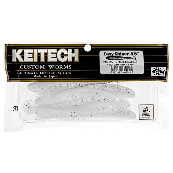 Силікон Keitech Easy Shiner 4.5" (6 шт/упак), колір:422 sight flash, Довжина силікону: 4.5" (11.4 см), Колір силікону: 422 Sight Flash, фото , изображение 15