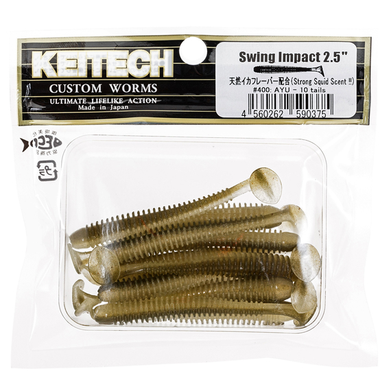 Силікон Keitech Swing Impact 4.5" (6 шт/упак), колір:400 ayu, Довжина силікону: 4.5" (11.4 см), Колір силікону: 400 AYU, фото , изображение 2