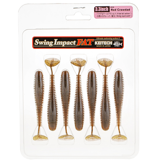 Силікон Keitech Swing Impact FAT 3.3" (7 шт/упак), колір:404 red crawdad, Довжина силікону: 3.3" (8.4 см), Колір силікону: 404 Red Crawdad, фото , изображение 3