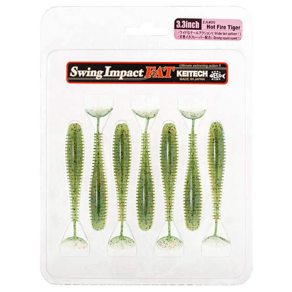 Силікон Keitech Swing Impact FAT 2.8" (8 шт/упак), колір:ea#05 hot fire tiger, Довжина силікону: 2.8" (7.1 см), Колір силікону: EA#05 Hot Fire Tiger, фото , изображение 3