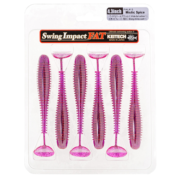 Силікон Keitech Swing Impact FAT 4.3" (6 шт/упак), колір:pal#13 mistic spice, Довжина силікону: 4.3" (10.9 см), Колір силікону: PAL#13 Mistic Spice, фото , изображение 3