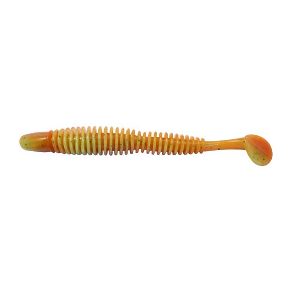 Силикон Reins BUBBLING SHAD 4" 308 Marble Chart Orange 6шт, Длина силикона: 4.0" (10,16 см), Расцветка силикона: 308 Marble Chart Orange, фото 