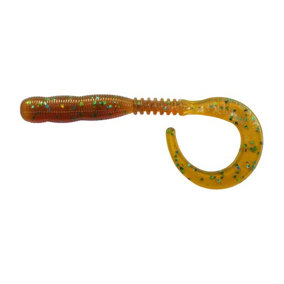Силикон Reins Curly Curly 4" 565 Motor Oil Green Flake (15 шт/уп.), Длина силикона: 4.0" (10,16 см), Расцветка силикона: 565 Motor Oil Green Flake, фото 