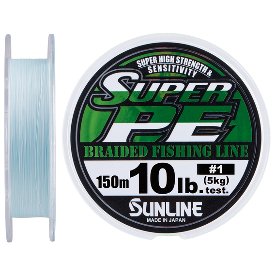 Шнур Sunline New Super PE 150м (голуб.) #1.0/0.165мм 10LB/5кг, Диаметр: #1.0/0.165mm, Выберите цвет: голубой, фото 