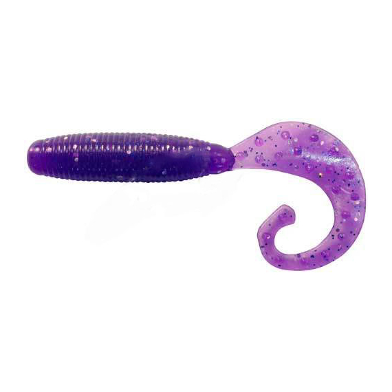 Силікон Reins Fat G-Tail Grub 2" 567 Lilac Silver & Blue Flake (20шт/уп), Довжина силікону: 2.0" (5,08 см), Колір силікону: 567 Lilac Silver&Blue Flake, фото 
