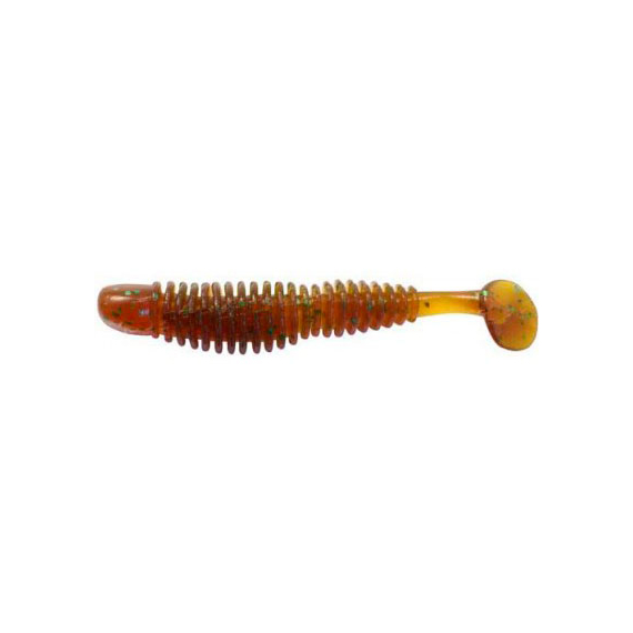 Силикон Reins Bubbring Shad 3" 565 Motor Oil Green Flake 8шт, Длина силикона: 3.0" (7,62 см), Расцветка силикона: 565 Motor Oil Green Flake, фото 