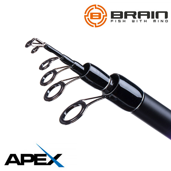 Болонське вудлище Brain Apex Bolo NEW 5.00m (телескопічне, з кільцями) + чохол та захист на кільця, Довжина: 5m, Тип вудлища: з кільцями (болонське), фото , изображение 4