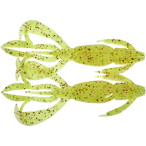 Силікон Keitech Crazy Flapper 2.8" (8 шт/упак), колір: pal#01 chartreuseredflake, Довжина силікону: 2.8" (7.1 см), Колір силікону: PAL#01 Chartreuse Red Flake, фото 