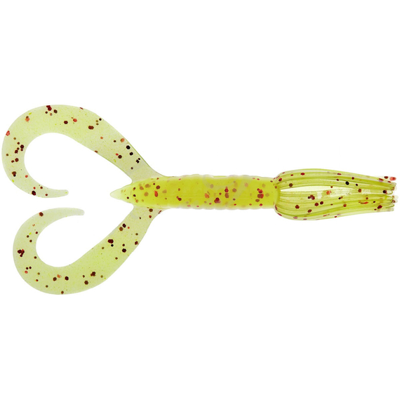Силікон Keitech Little Spider 2" (8 шт/уп), колір:pal#01 chartreuseredflake, Довжина силікону: 2" (5.1 см), Колір силікону: PAL#01 ChartreuseRedFlake, фото 